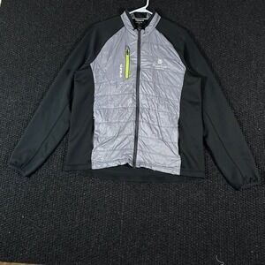 Sunice Men's Lightweight Puffer Golf Jacket Black Grey Full Zip M